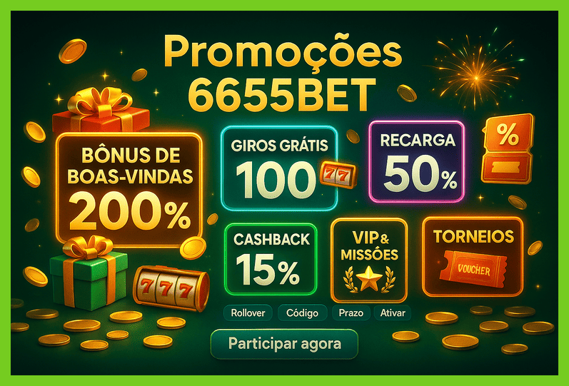 O bônus promocional 6655BET é uma ótima maneira de começar sua aventura